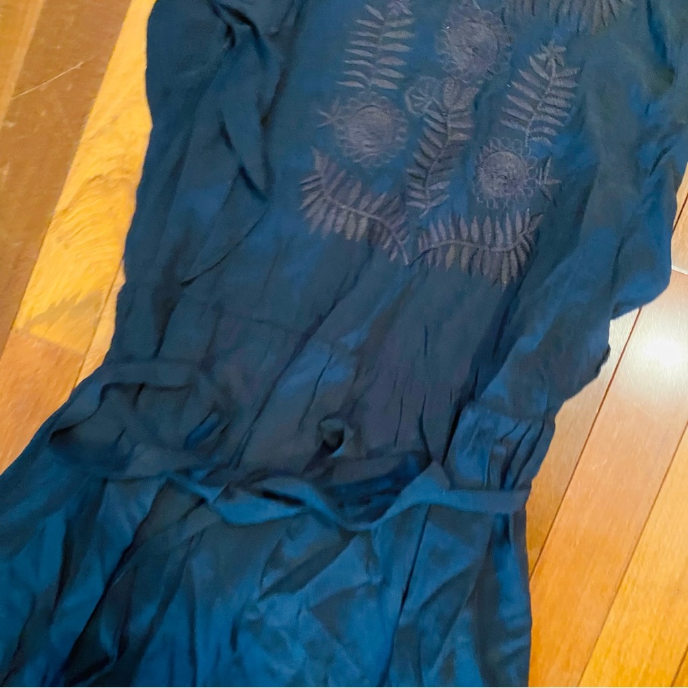 WHO WHAT WEAR Black Ruffle Bohemian Prairie Midi Dress Ruffle Sleeves - Picture 4 of 7